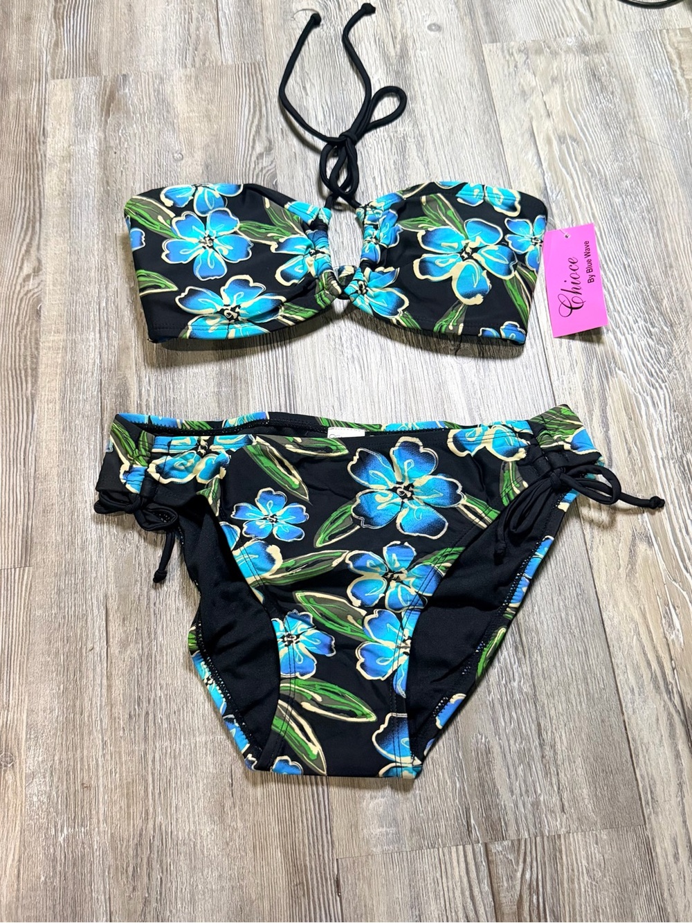 Choice Blue Floral Bandeau Bikini Set